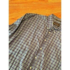 Orvis Signature Collection Cotton Button Down Shirt Men’s Sz XL Blue Green Navy